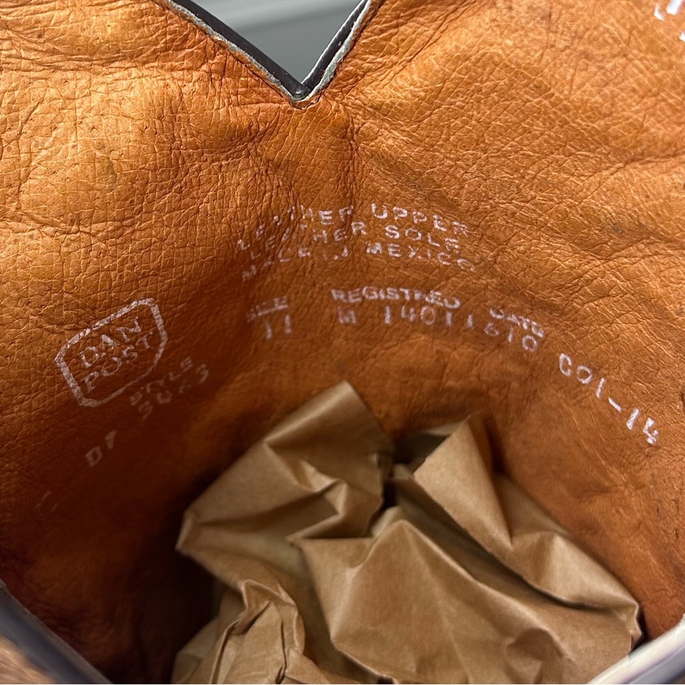 Dan Post Vintage Women’s Western Boots Size 11M Brown Leather Cowboy Boots - Picture 8 of 8